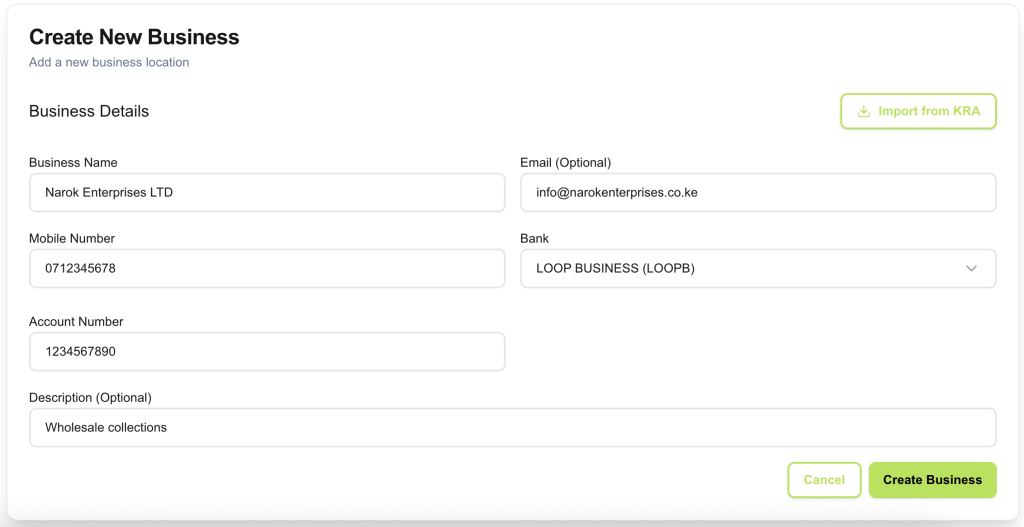 NCBA LOOP API documentation