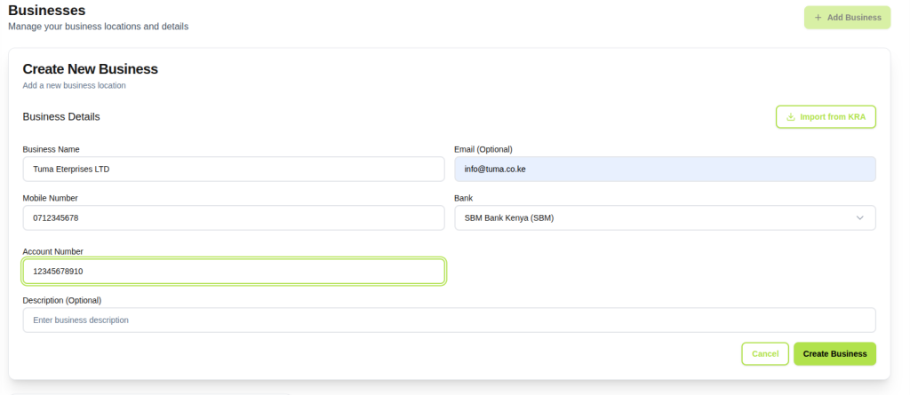 SBM Bank Kenya API documentation
