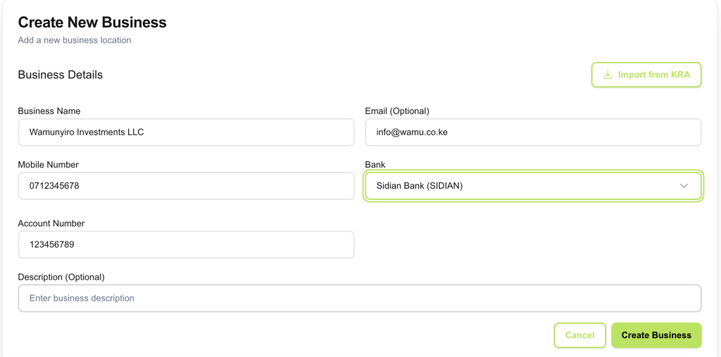 Sidian Bank API docs