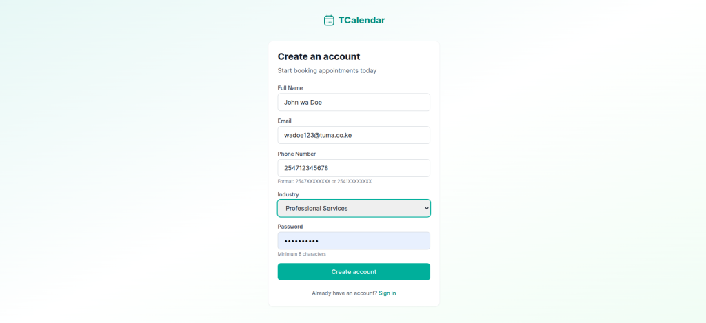 Appointment booking system with mpesa and bank integrations