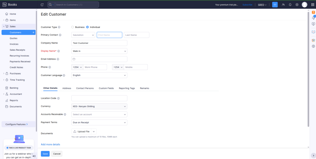 Zoho integration with MPESA and bank payments in Kenya