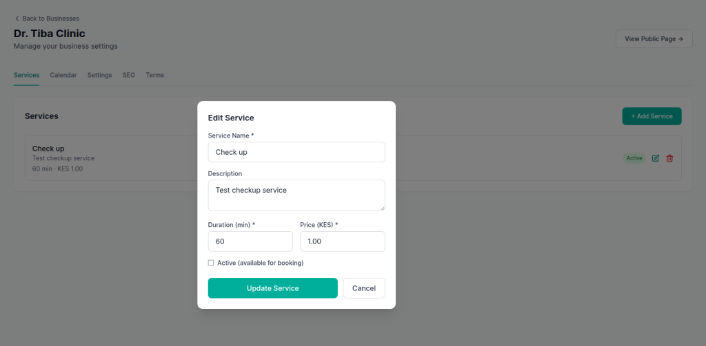 medical clinic appointment system with mpesa and bank payment integrations