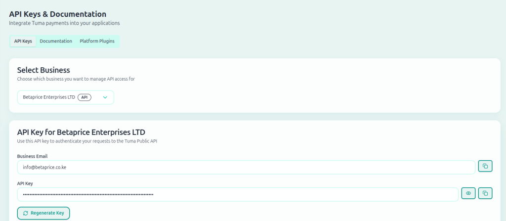 Ecobank API keys generation