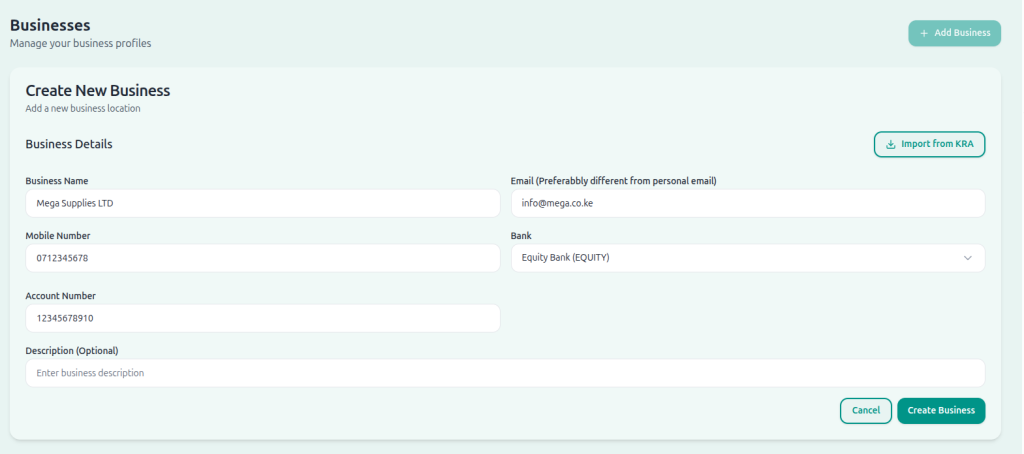 invoice automation with Equity Bank account