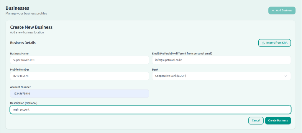 invoicing with coop bank automated reconciliation